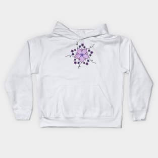 Purple and Pink Flower Kids Hoodie